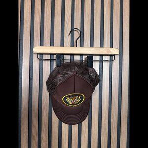 Aviator Nation Trucker Hat OS Mens Brown Snapback Tiger Embroidered Mesh Rope